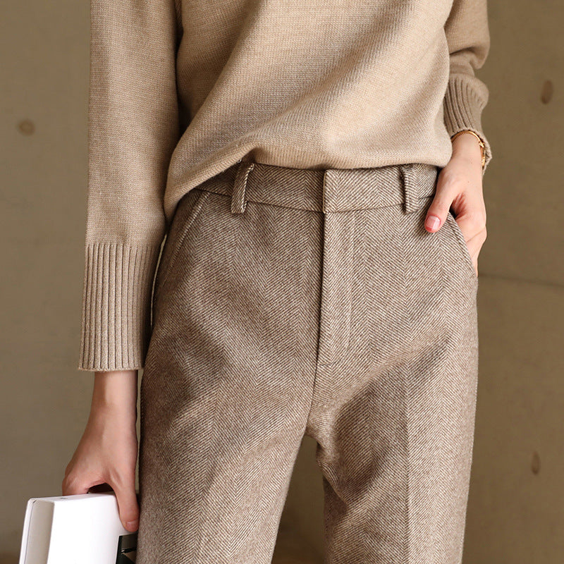 Colette Wool Herringbone Pants – Lacceti Colette Wool Herringbone Pants – Lacceti