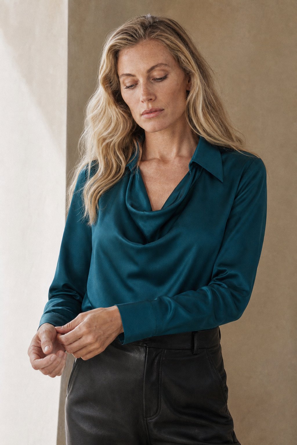 100% Silk full Sleeve Shirt — Blue, banana_republic product shot