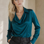 100% Silk full Sleeve Shirt — Blue, banana_republic product shot
