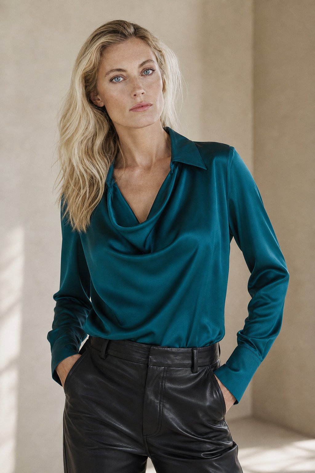 100% Silk full Sleeve Shirt — Blue, banana_republic product shot