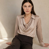 100% Silk full Sleeve Shirt — Camel, banana_republic product shot