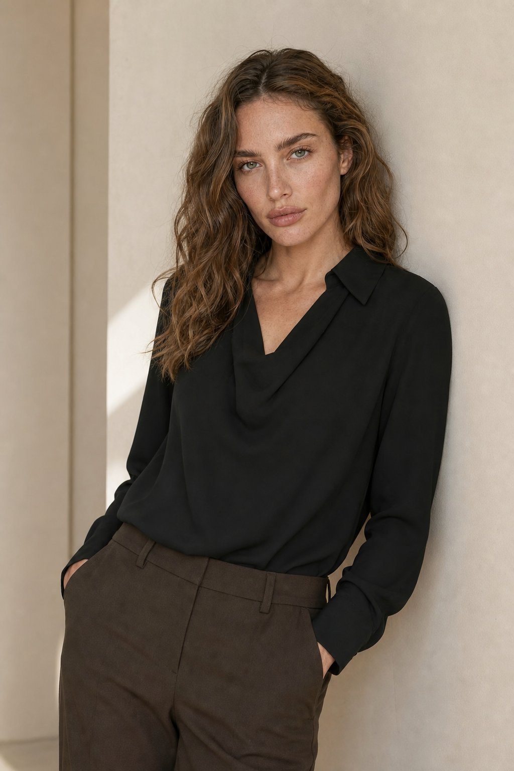 100% Silk full Sleeve Shirt — Black, banana_republic product shot