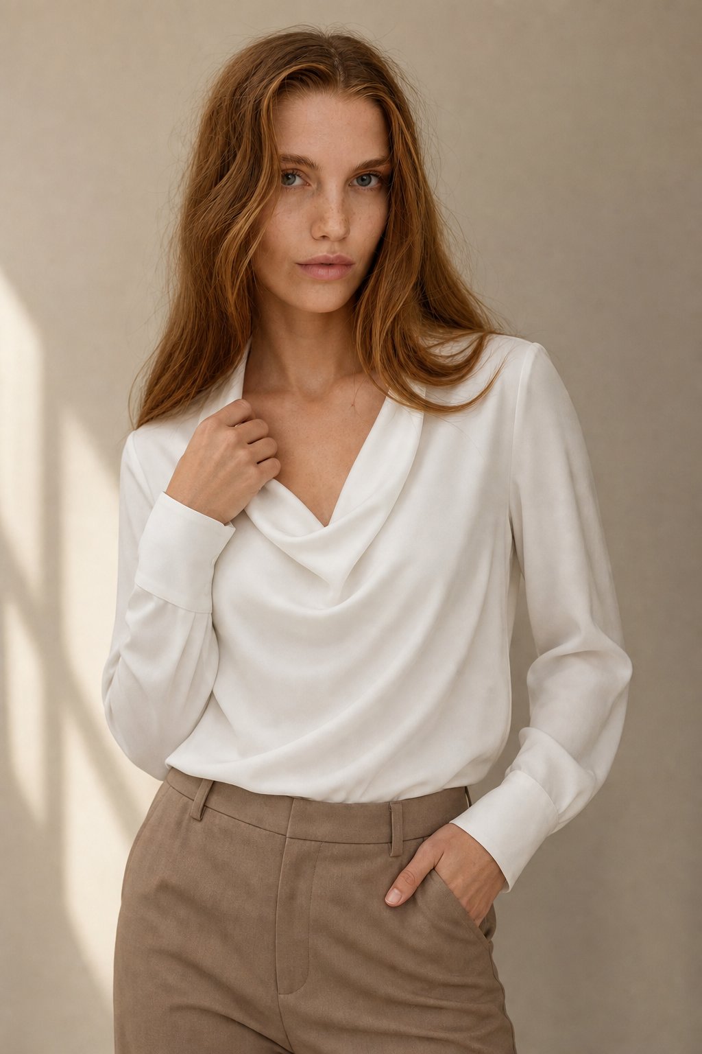 100% Silk full Sleeve Shirt — White, banana_republic product shot
