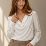 100% Silk full Sleeve Shirt — White, banana_republic product shot