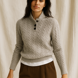 Arden Button-Up Cashmere Sweater