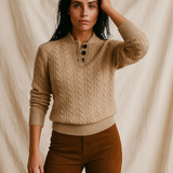 Arden Button-Up Cashmere Sweater