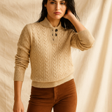 Arden Button-Up Cashmere Sweater