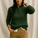 Arden Button-Up Cashmere Sweater