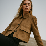 Avery Suede Cropped Jacket
