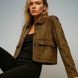 Avery Suede Cropped Jacket