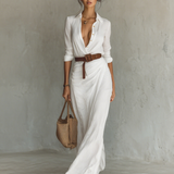 Selene Lapel Maxi Dress