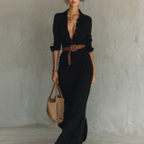 Selene Lapel Maxi Dress