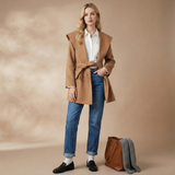 Camel-Hair Long Pointed Coat