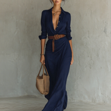Selene Lapel Maxi Dress