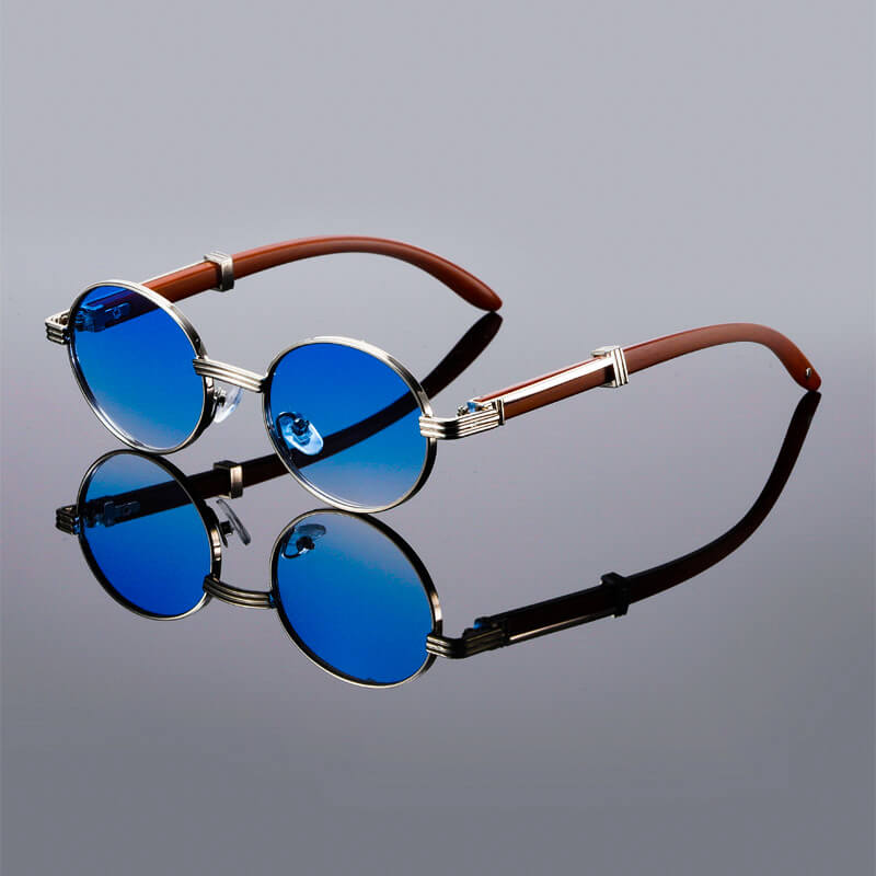 Lorenzo Oval Retro Shades in Camel — Sunglasses