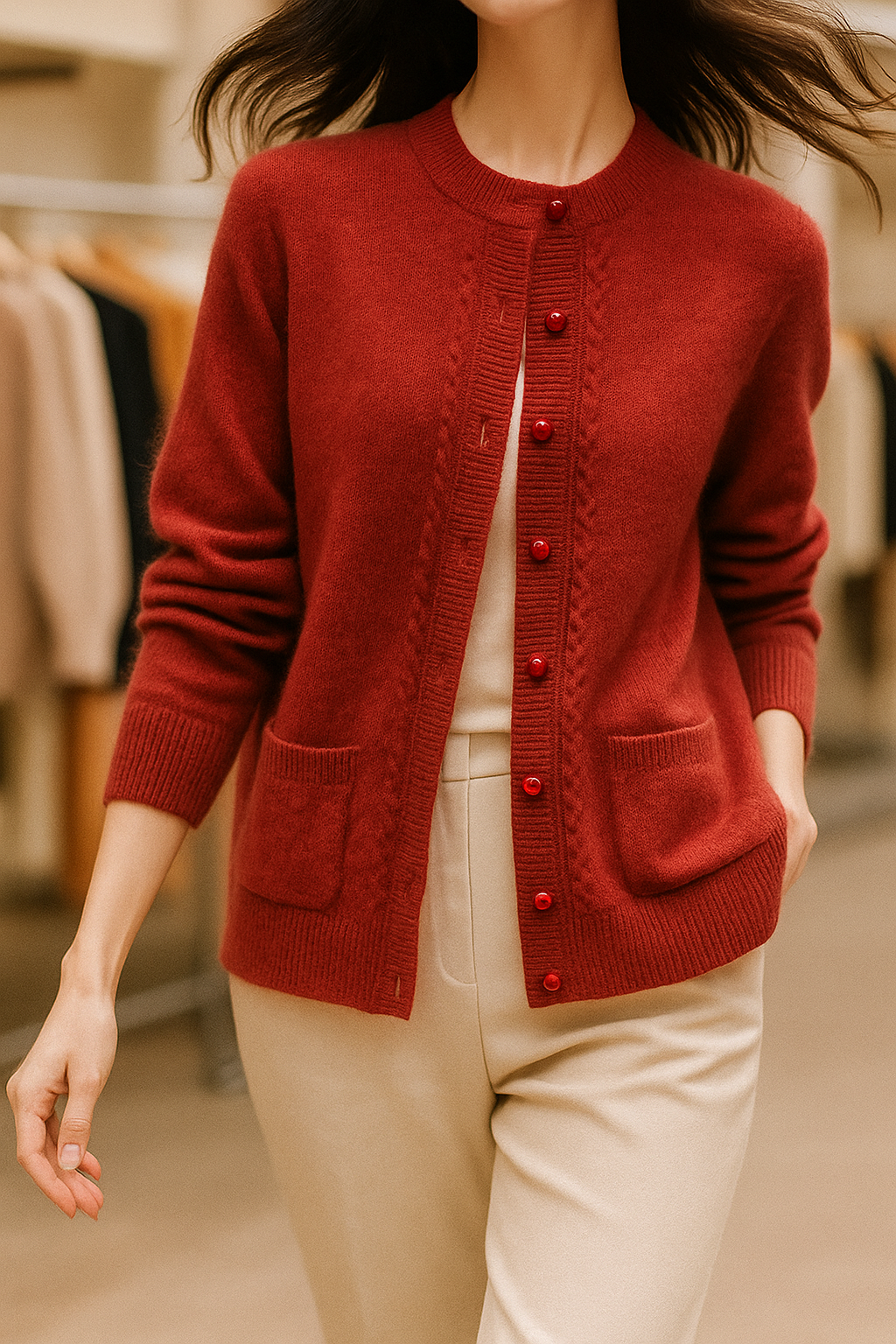 Maribelle Pearl Trim Cardigan