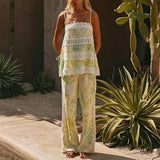 Printed halter two-piece set