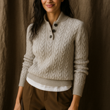 Arden Button-Up Cashmere Sweater