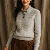 Arden Button-Up Cashmere Sweater