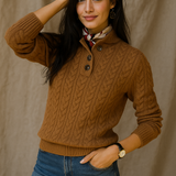 Arden Button-Up Cashmere Sweater