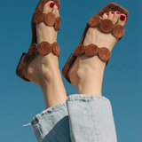 Aurelia Croc-Embossed Leather Mules