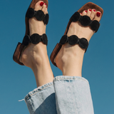 Aurelia Croc-Embossed Leather Mules