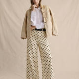 Polka Dot Wide-Leg Trouser