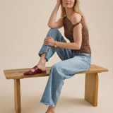Women’s Leather Square Toe Chunky Heel Mules