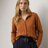 Madeline Cable-Knit Cashmere Cardigan