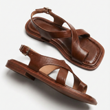 Italian Leather Cross Sandals