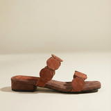 Aurelia Croc-Embossed Leather Mules