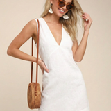 Women’s Linen V-Neck Sleeveless Mini Dress