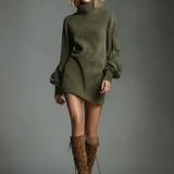 Mira Suede Turtleneck Mini