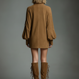 Mira Suede Turtleneck Mini