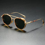 Giorgio Retro Acetate Shades in Camel — Sunglasses