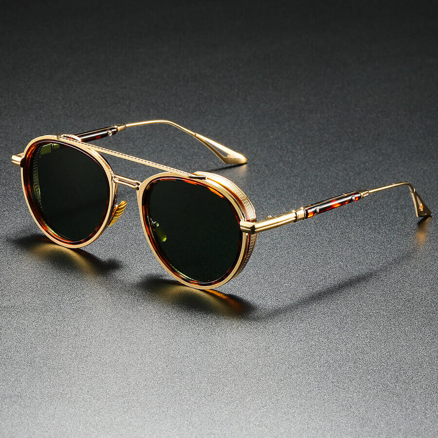 Giorgio Retro Acetate Shades in Camel — Sunglasses