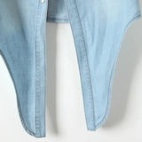 Cool Summer Denim Crop-Top