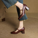 Capri Genuine Leather Mary Jane Heel
