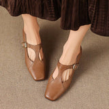 Celeste Italian leather T-Buckle Pump