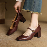 Capri Genuine Leather Mary Jane Heel