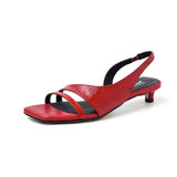 Biarritz Italian leather Line-Tied Heel