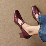 Celeste Italian leather T-Buckle Pump