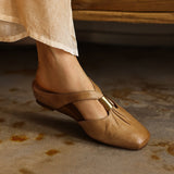 Amalfi Genuine Leather Fold Mule