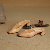 Comporta Italian leather Buckle Mule