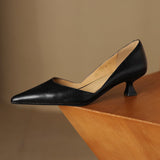 Cassis Italian Leather Kitten Heel