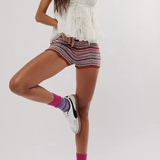 Solari Cotton Knit Stripe Shorts