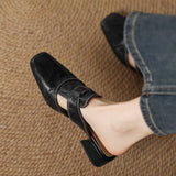 Fjord Italian Leather Square-Toe Mule
