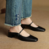 Comporta Italian leather Buckle Mule