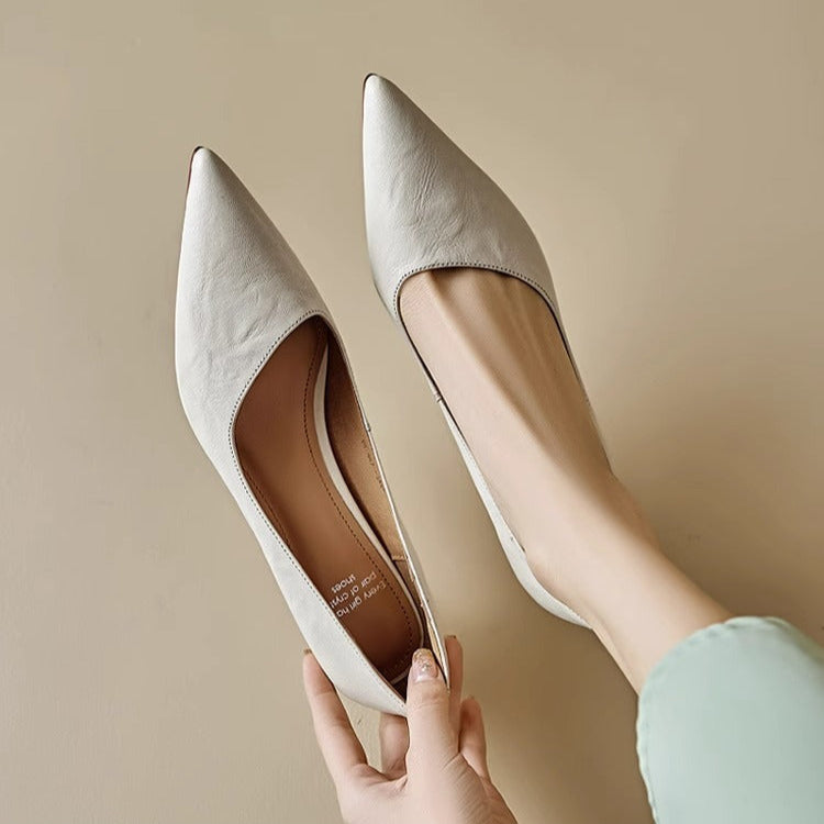 Sorrento Italian Leather Kitten Heel Pump