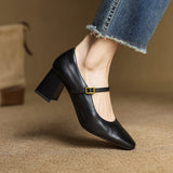 Capri Genuine Leather Mary Jane Heel